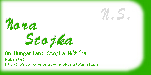 nora stojka business card